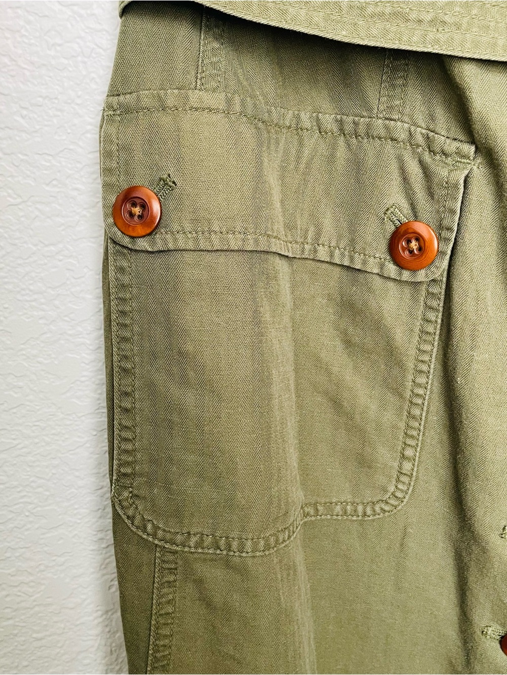 Lauren Ralph Lauren Green Button Down Linen Cotton Sleeveless Midi Dress | 14 - Picture 6 of 11